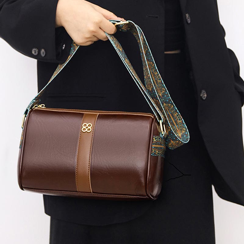 Umhängetasche für Damen, weiches Wachsleder, Vintage, lässige Schultertasche