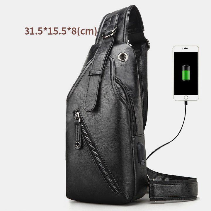 Wasserdichte Schultertasche mit Diebstahlschutz und USB-Aufladung