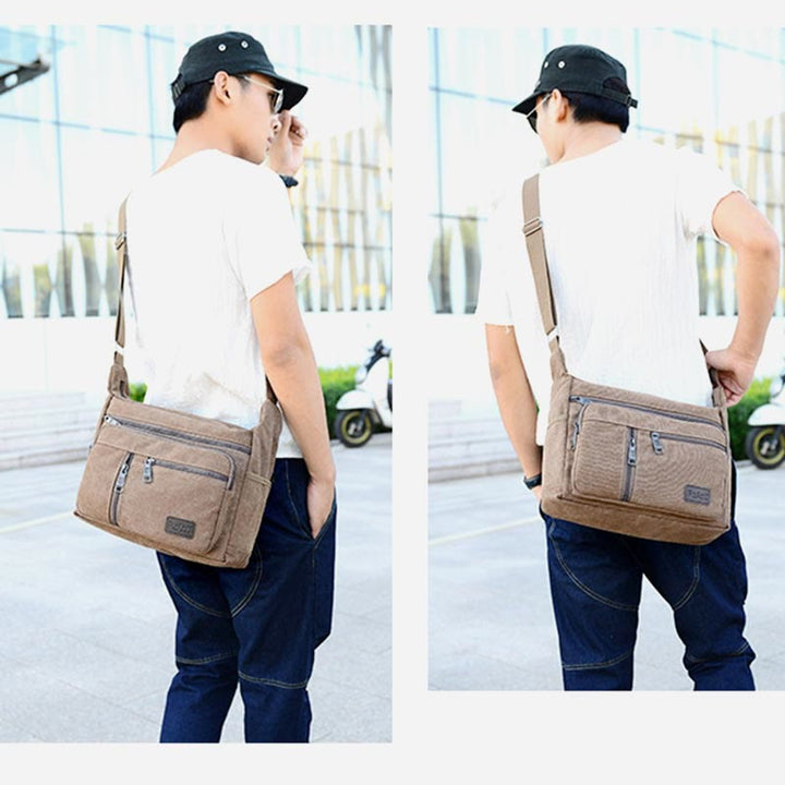 Umhängetasche für Herren, Vintage, Outdoor, Canvas, Business-Umhängetasche