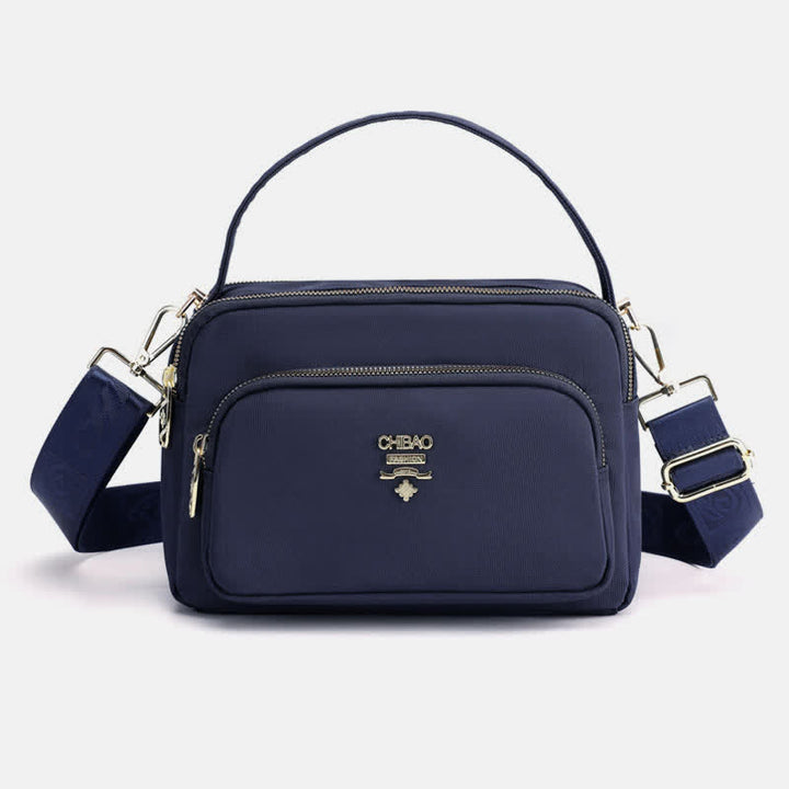 Umhängetasche mit Dreifach-Reißverschluss für Damen, wasserdichte, leichte Schulterhandtasche aus Nylon