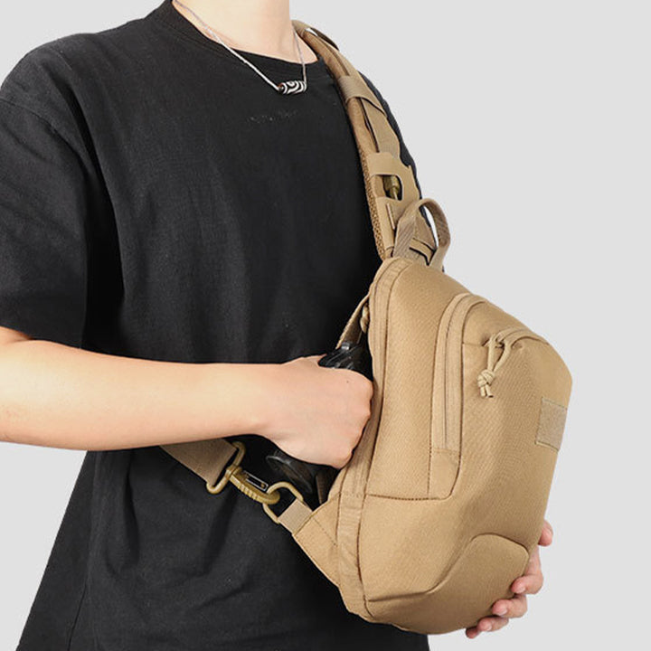 Taktische Sling-Brusttasche, kompakte Umhängetasche zum Wandern, Radfahren, Angeln, Tagesrucksack