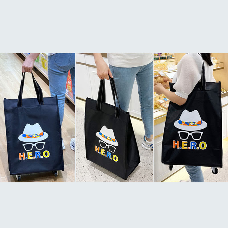 Rolling Handtasche Damen Supermarkt Shopping tragbare Reise Tote mit Rädern