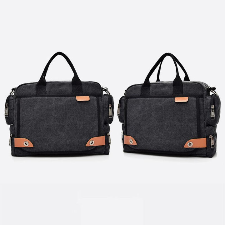 Messenger Bag für Herren, lässige Umhängetasche aus Canvas mit mehreren Taschen