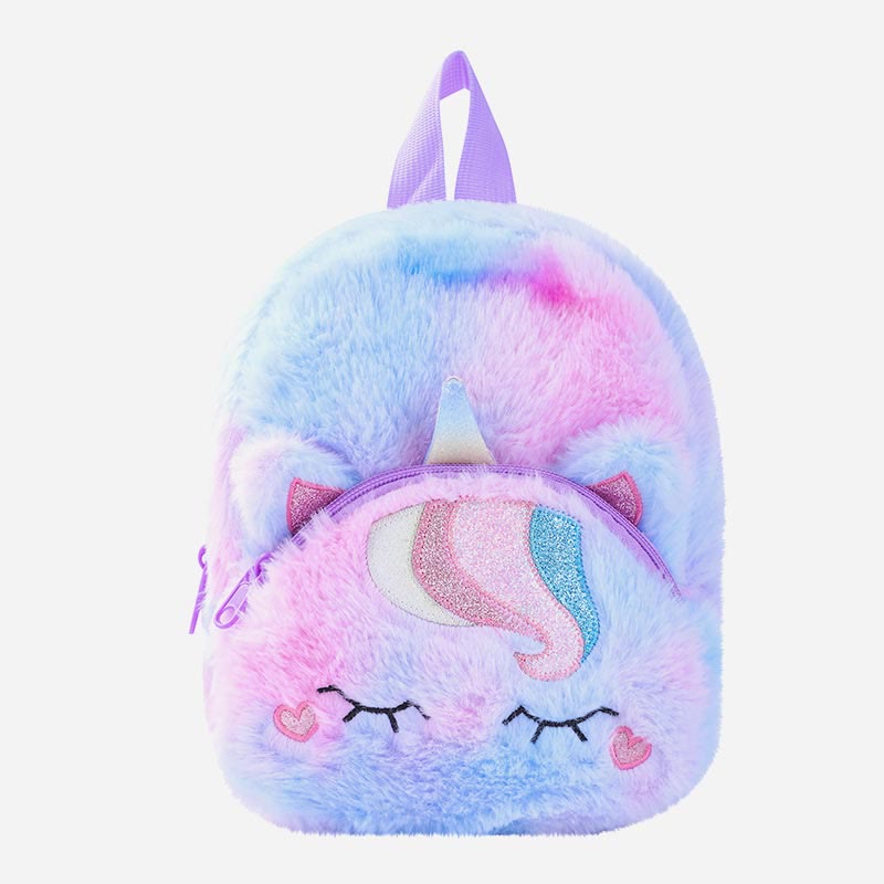 Rucksack für Frauen Einhorn pelzigen niedlichen Cartoon Kleinkinder Kinder Schultasche
