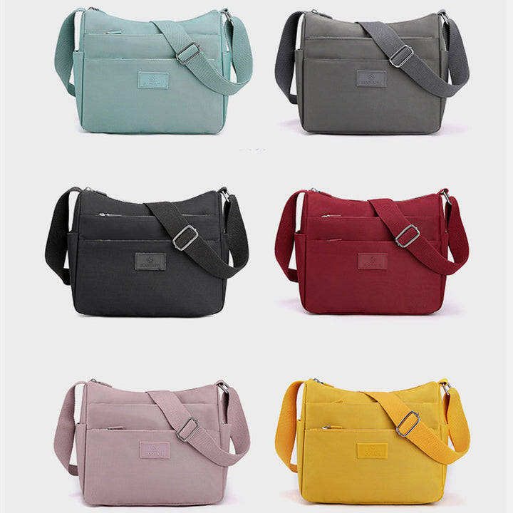 Geräumige Handtaschen mit mehreren Taschen für Damen, einfarbig, lässige Umhängetasche