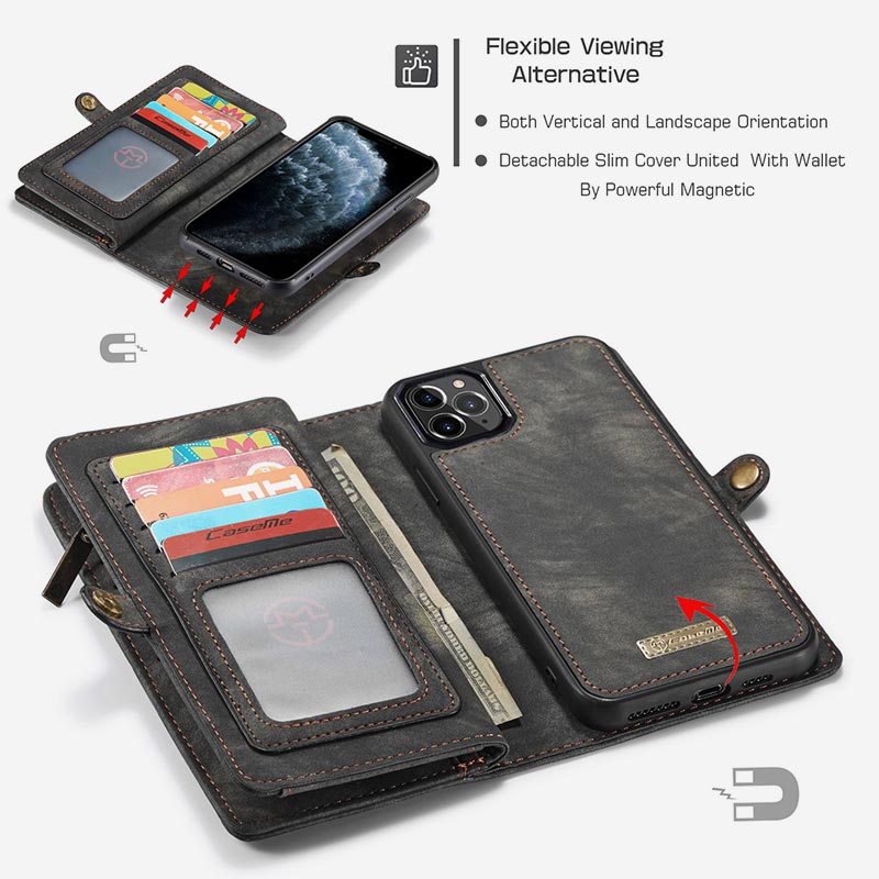 Retro Leder Brieftasche Handytasche für iPhone Samsung Huawei mit Multi-Slot