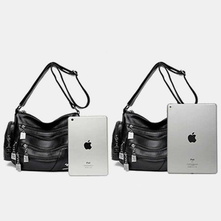 Umhängetasche aus Leder mit schweren Taschen und großer Kapazität, Tagesrucksack, Schultertasche