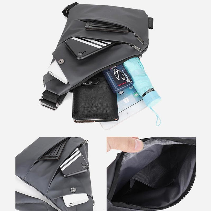 Schultertasche für Männer, Diebstahlsichere, multifunktionale, wasserdichte Brusttasche für den Sport