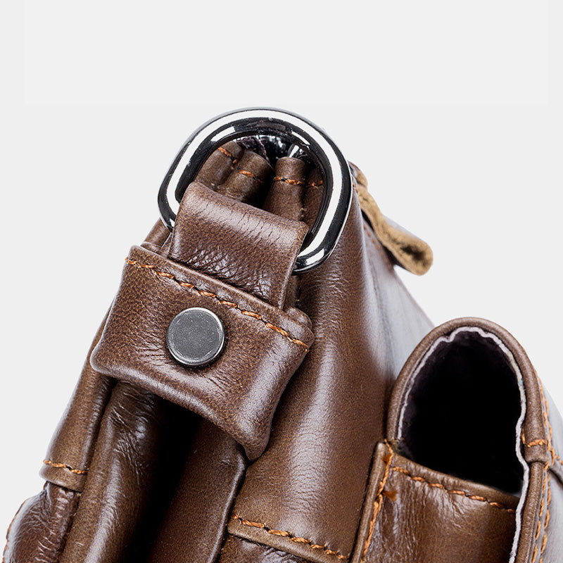 Große Kapazität Echtleder Retro Schultertasche Crossbody Tasche