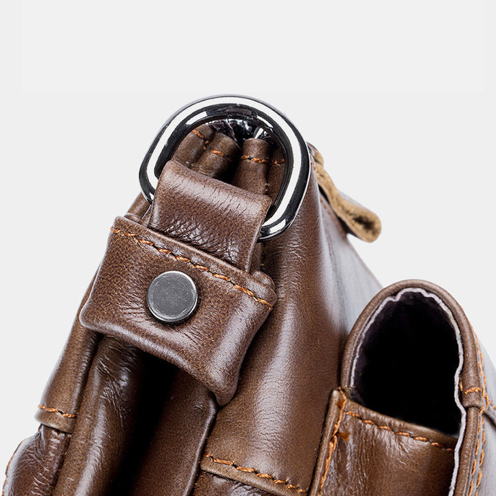 Große Kapazität Echtleder Retro Schultertasche Crossbody Tasche