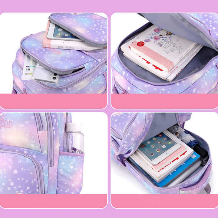 Robuster Schulrucksack aus Nylon mit Rollen, Schultasche für Kinder