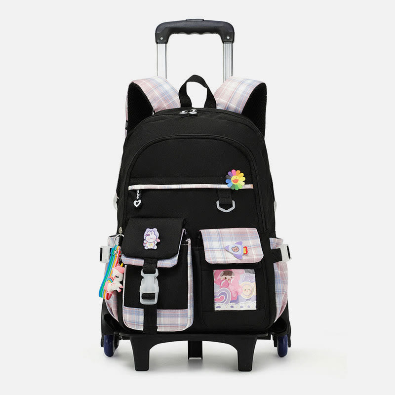 Schulrucksack für Kinder mit süßem Muster und Rollen