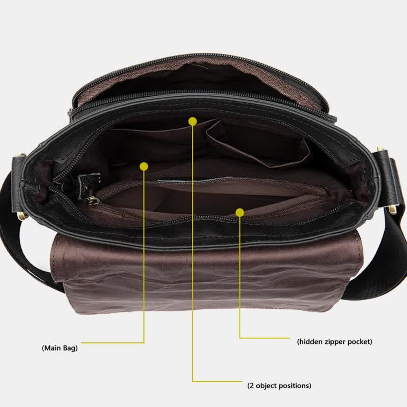 Herren Umhängetasche Echtes Leder Kleine Messenger Bag Crossbody Bag