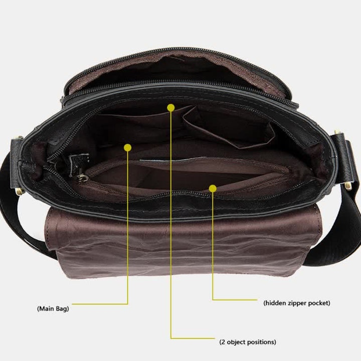Herren Umhängetasche Echtes Leder Kleine Messenger Bag Crossbody Bag