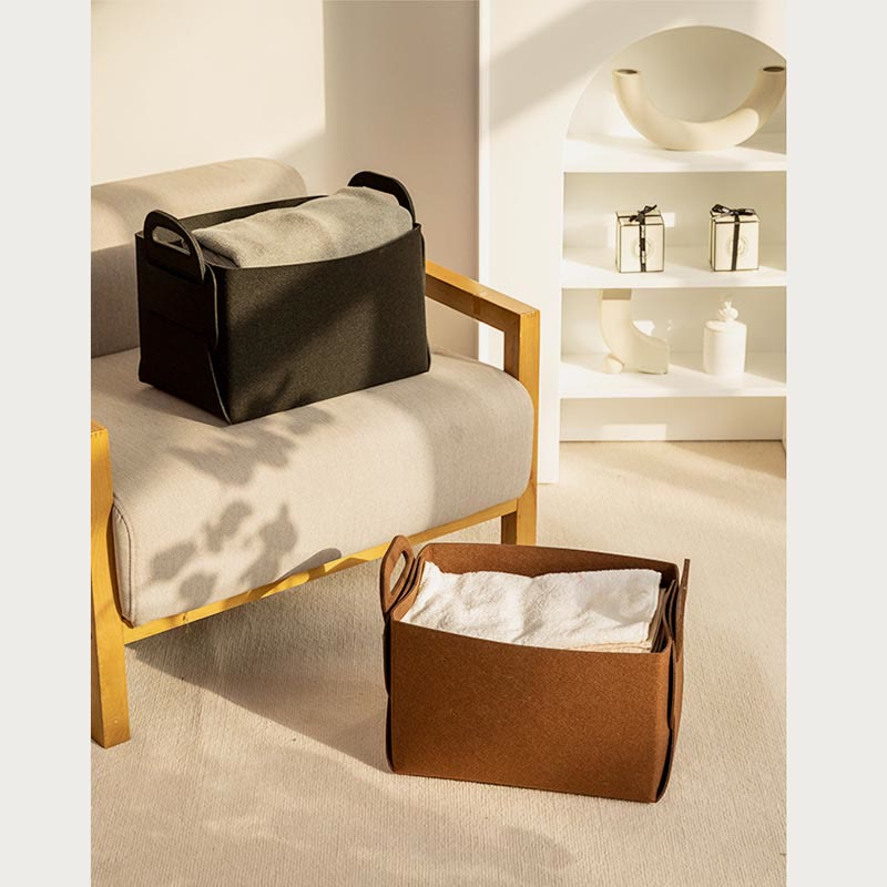 Aufbewahrungstasche für Zuhause, tragbar, Filz, Kleidung, Organizer, Korb, Snackbox