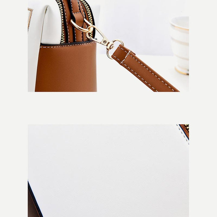 Top-Griff-Tasche für Damen, bestickte tragbare Umhängetasche aus Leder