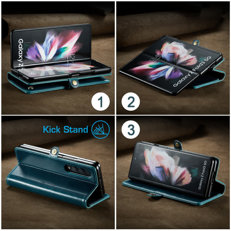 Folio Flip Handyhülle PU Leder Brieftasche für Samsung Galaxy Z Fold 4 /Z Fold 3 / Z Fold 5