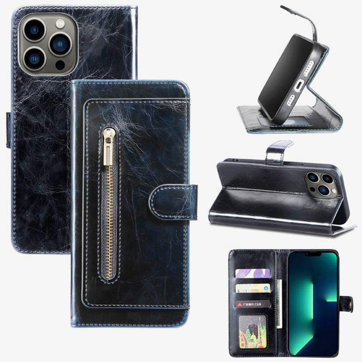 Brieftaschen-Schutzhülle für iPhone, PU-Leder, langlebige Handyhülle mit Kartenfach
