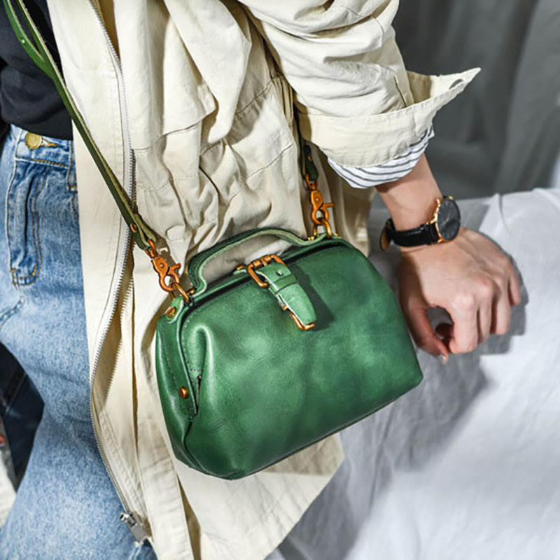 Handgemachte Umhängetasche für Frauen Horizontale Retro Weiche Einkaufstasche