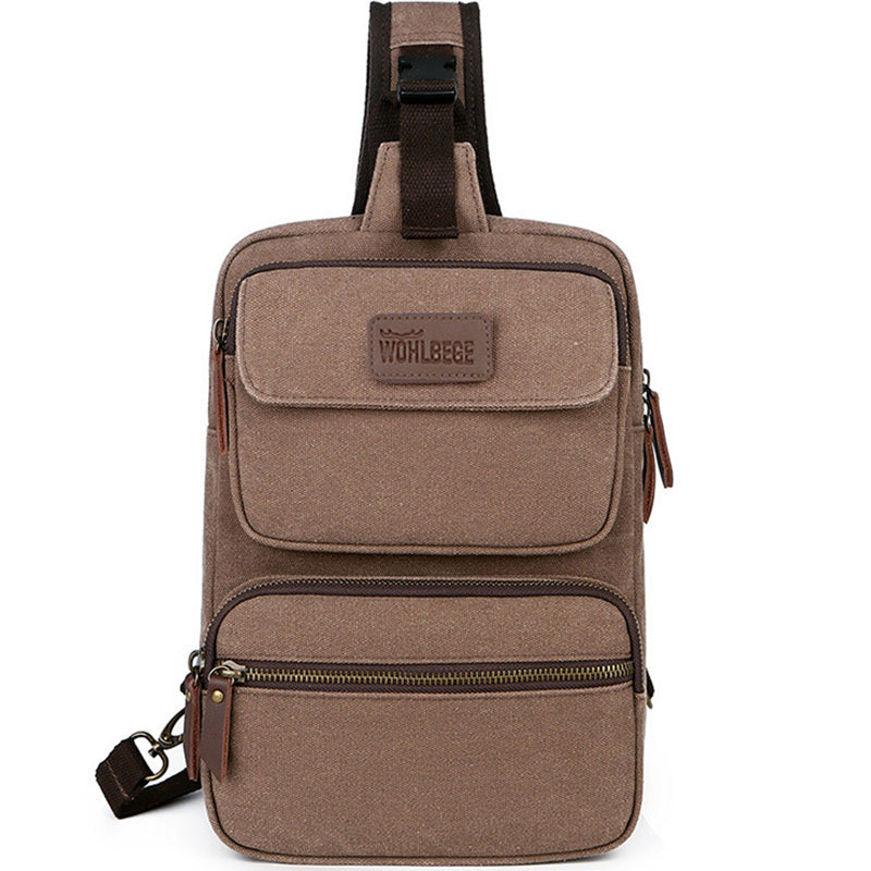 Herren Canvas Sling Bag Multi-Pocket Kratzfeste Umhängetasche