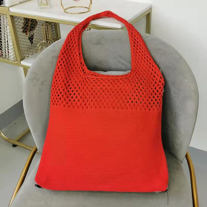 Einkaufstasche für Frauen im ethnischen Stil aus Wolle gestrickte Schultertasche