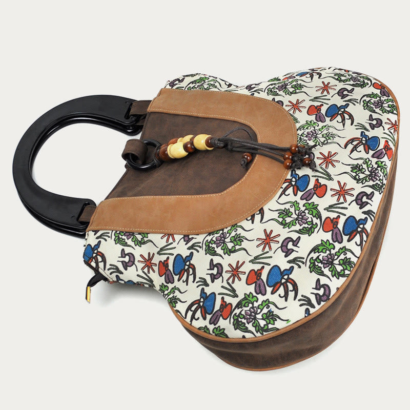 Top-Griff-Tasche für Frauen Ethno-Stil Druck Canvas Handtasche