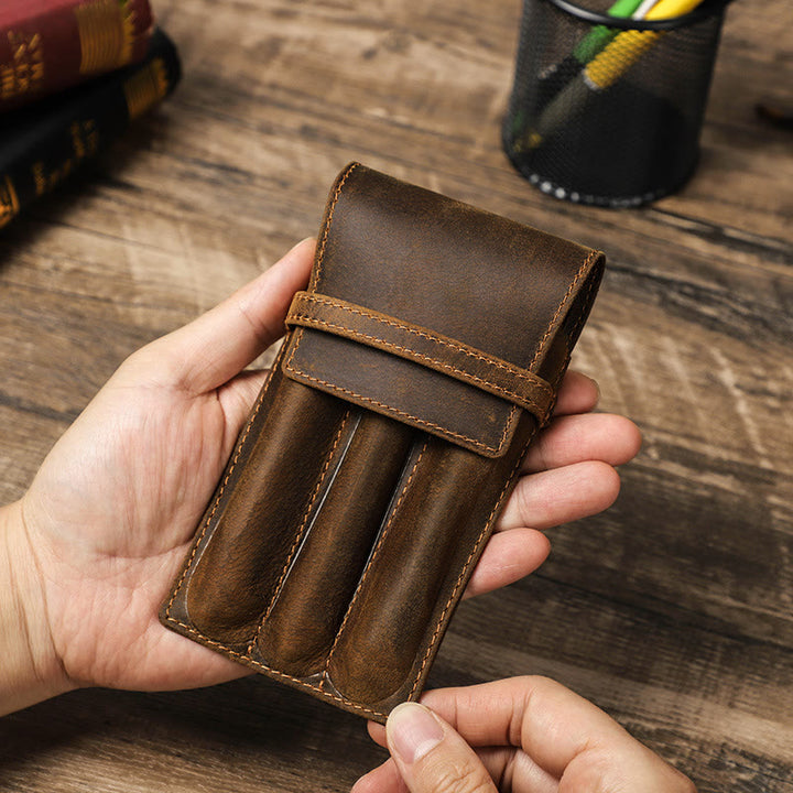 Federmäppchen fürs Geschäft, Vintage, kreatives Federmäppchen aus Leder