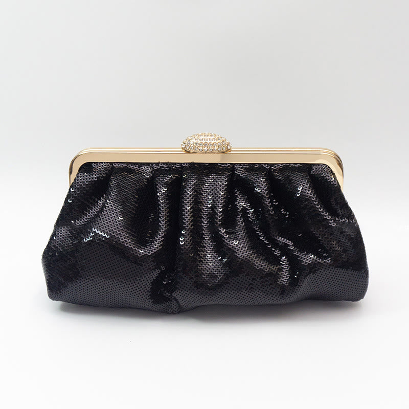 Abendtasche für Damen, mehrfarbige Party-Clutch mit Perlen, Pailletten und Diamanten