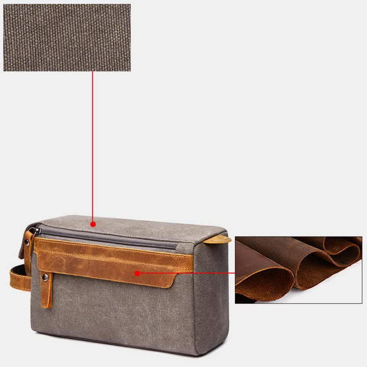 Retro-Aufbewahrungstasche aus Segeltuch, Make-up-Tasche, Reise-Kulturtasche für Damen und Herren