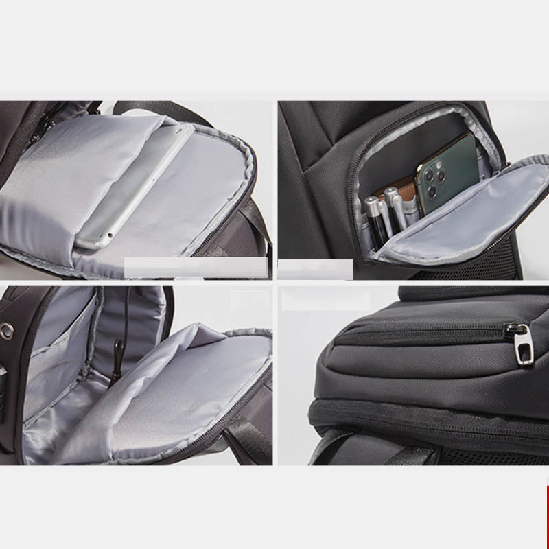 Diebstahlsichere, reflektierende Schultertasche für Herren, Ein-Schulter-Rucksack mit USB-Ladeanschluss