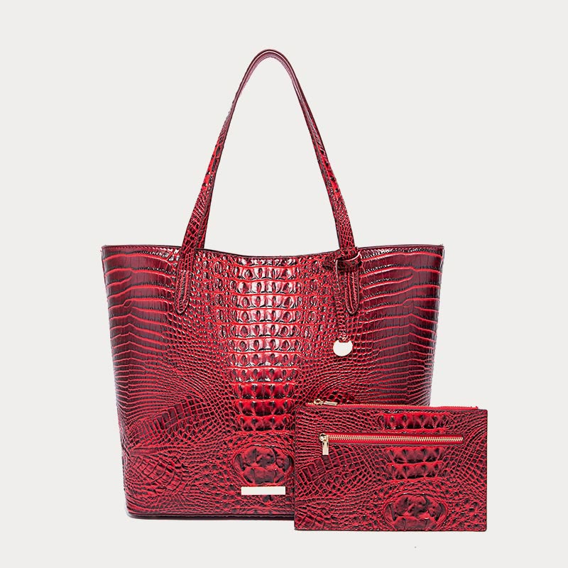 Tragetasche für Damen, tägliches Retro-Taschenset mit Krokodilmuster