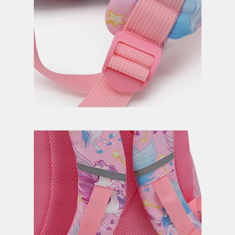 Einhorn-Schulranzen-Set für Mädchen, Rucksack, Büchertasche, Lunchtasche, Federmäppchen