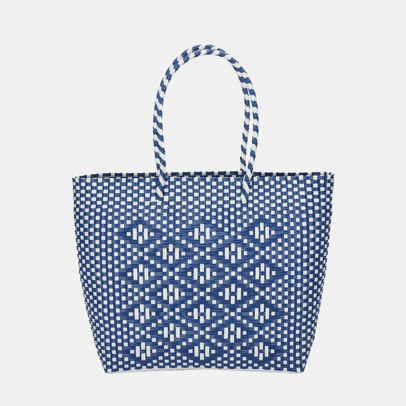 Gewebte Handtasche mit großer Kapazität, gefertigte Web-Einkaufstasche für den Strandeinkauf