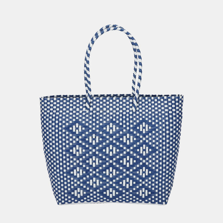 Gewebte Handtasche mit großer Kapazität, gefertigte Web-Einkaufstasche für den Strandeinkauf