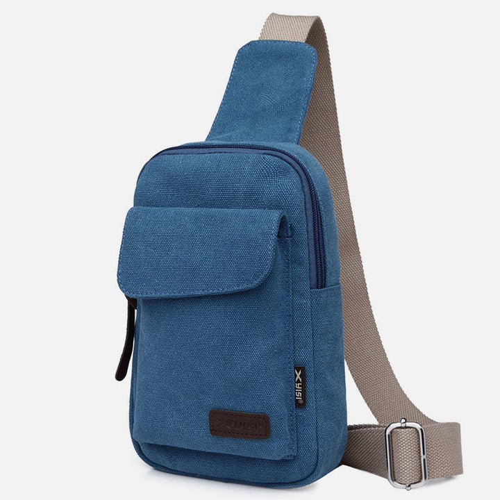 Sling Bag für Herren, multifunktionale Brusttasche aus Canvas für Outdoor-Sport und Freizeit