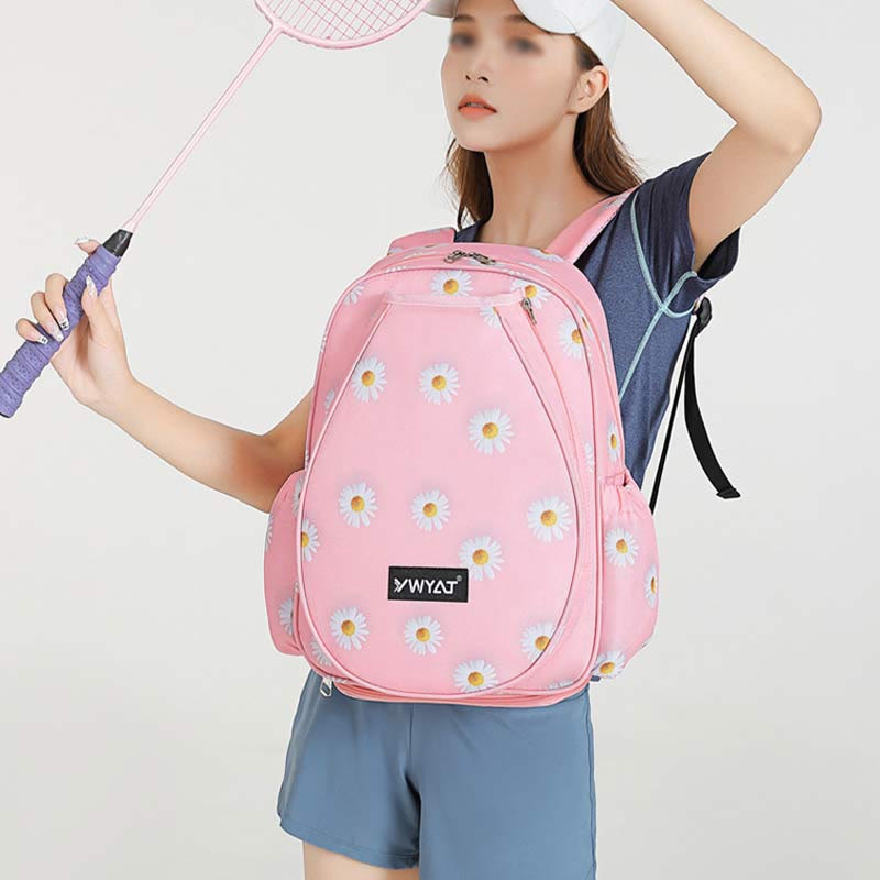 Badminton-Rucksack für Teenager mit Blumendruck, Sportschlägertasche