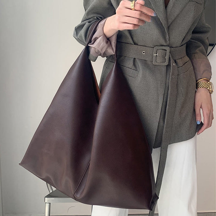 Große Tragetasche aus weichem Leder mit einzelner Schulter für Damen im Business-Stil