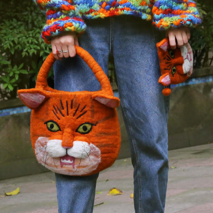Wollfilz Geldbörse für Kinder, lustiger Tiger, süße Geldbörse
