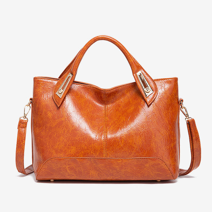 Vintage Tote für Damen Wachs Echtleder Umhängetasche