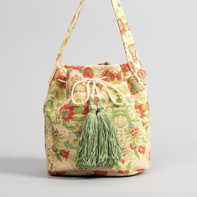 Umhängetasche für Damen im Bohemian-Stil, lässige Einkaufstasche aus Segeltuch