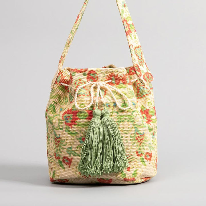 Umhängetasche für Damen im Bohemian-Stil, lässige Einkaufstasche aus Segeltuch