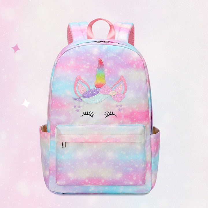 Einhorn-Schulrucksack für Mädchen, Kinder, Grundschule, Büchertasche, Lunchtasche-Set