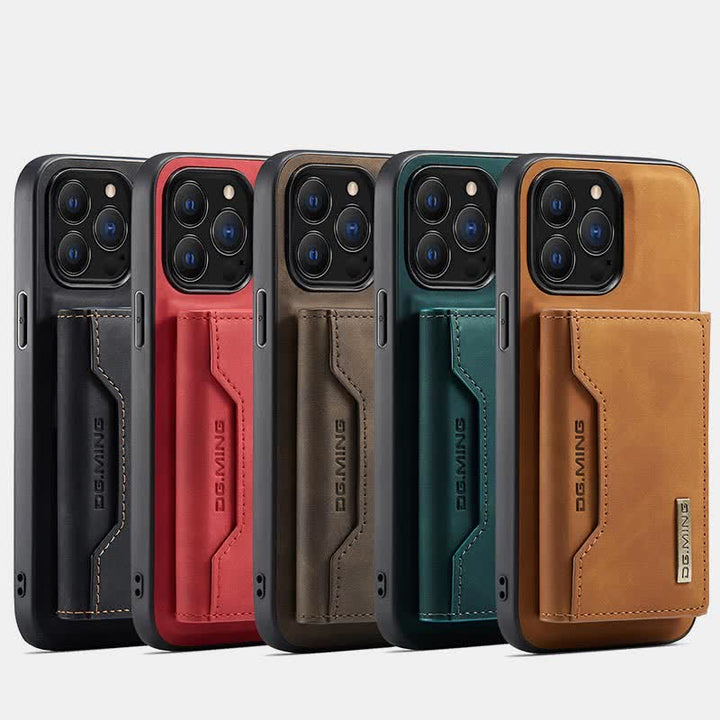 2 in 1 magnetische Brieftasche Handyhülle für iPhone PU Leder Trifold Brieftasche Hülle