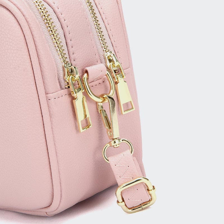 Tasche mit Henkel oben für Damen, einfache Umhängetasche aus einfarbigem PU-Leder