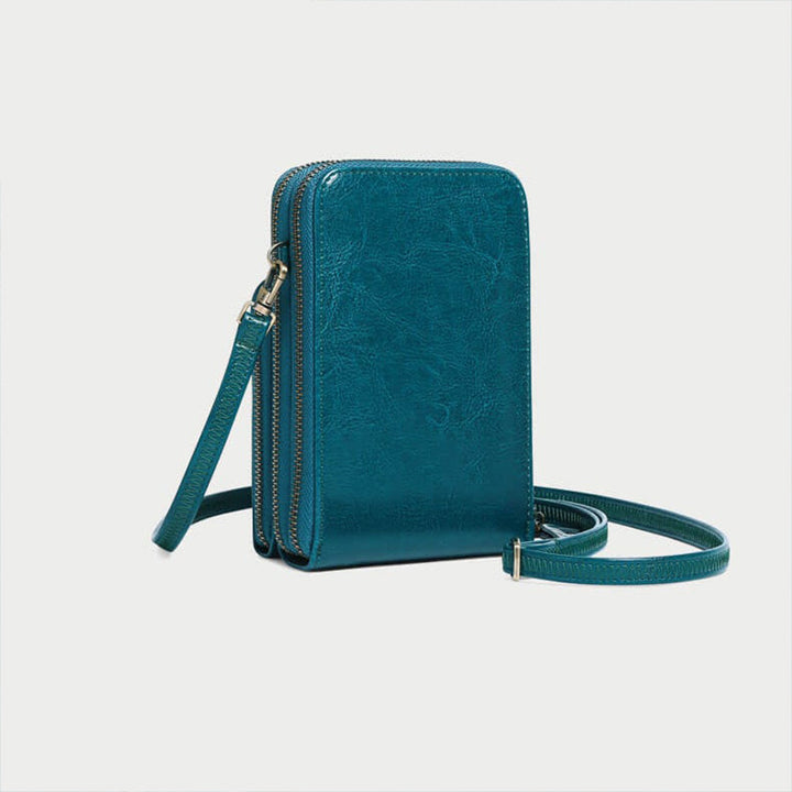 Sonnenblumen-Handytasche aus Leder, mehrere Fächer, Mini-Umhängetasche mit Kartenhalter, Münzgeldbörsen