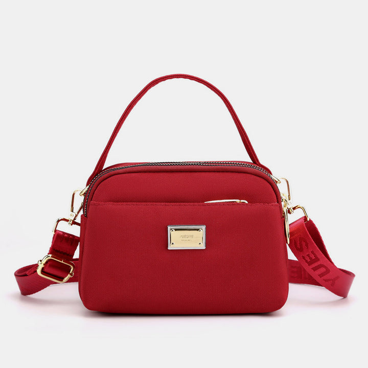 Leichte Umhängetasche aus Nylon mit mehreren Taschen für Damen, 3-lagig