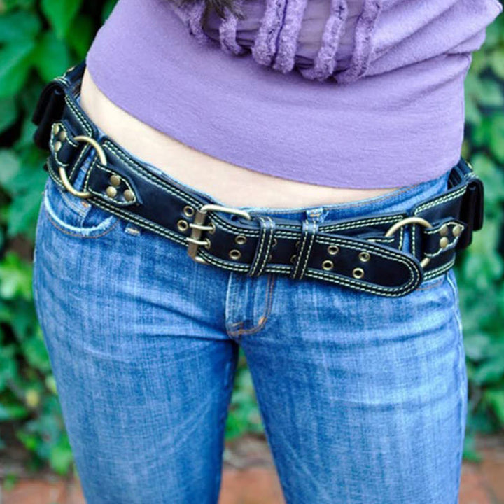 Nieten Gürteltasche Damen Herren Mittelalter Punk Hüfttasche