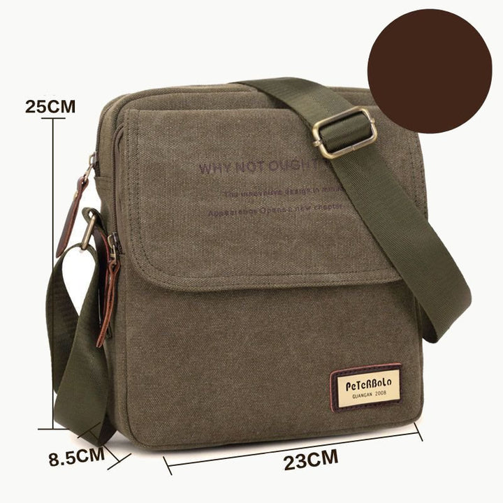 Verdickte Canvas-Tasche für Herren, bedeutende Umhängetasche mit dickem Riemen