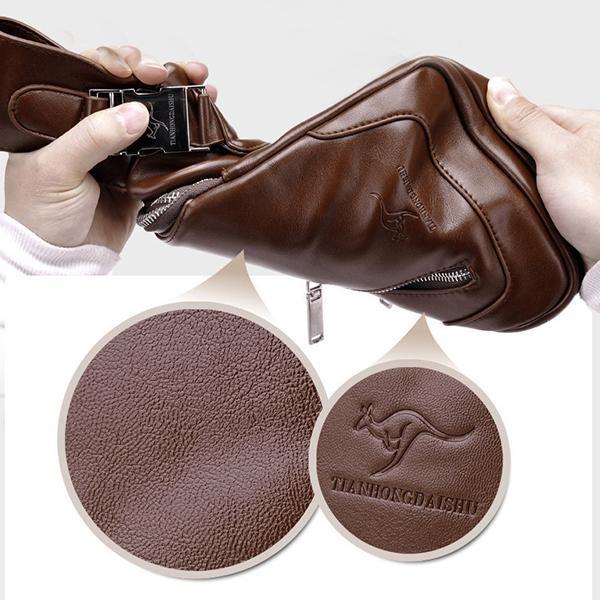 Diebstahlsichere Vintage-Schultertasche für Herren mit USB-Ladeanschluss