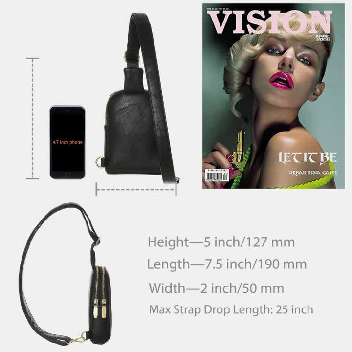 Kleine Umhängetasche, Schultertasche, Geldbörse, Brusttasche für Frauen und Mädchen